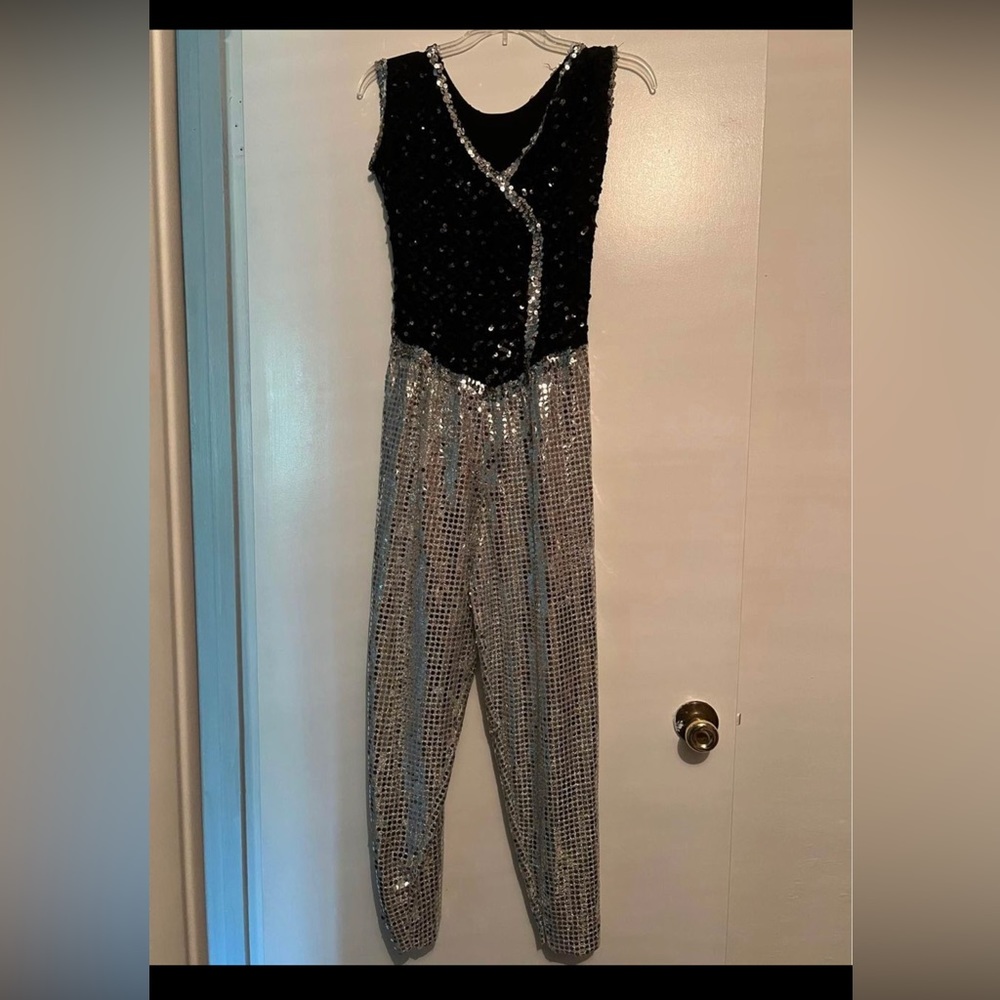 Black and Silver Sequin Pant Dance Costume
